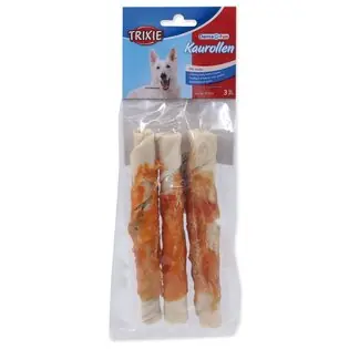 Vezi acum Trixie DentaFun delicatese piele de bivol învelită în carne de pui, rulouri 17cm 3buc