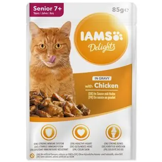 Preferatul clienților IAMS SENIOR punga - pui in sos 85g