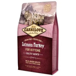 Hrăniți Carnilove Kitten Healthy Growth Somon și Curcan 2kg Doar azi