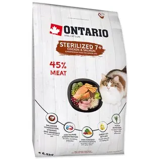 Hrăniți pentru pisici Ontario sterilizate 7+6,5 kg Plată securizată