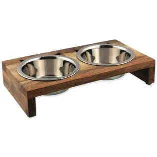 Boluri Magic Cat inox cu suport din lemn 2x400ml Reducere extra