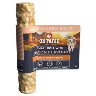Deliciu Ontario Protein aromă bacon, rulou de mestecat mic 1buc 12,7cm Retur ușor