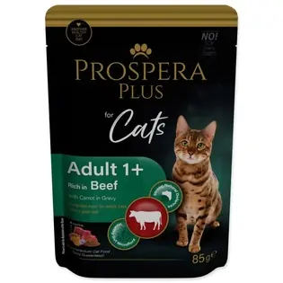 Reducere specială Pliculeț Prospera Plus Adult 1+, Vită, Morcov 85g