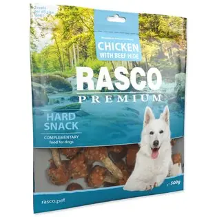 Lichidare de stoc Rasco Premium delicatețe piele de bivol învelite în carne de pui, butioare 500g