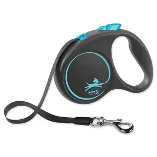 Discount Leash Flexi Black Bandă de design S albastru 5m