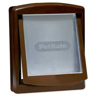 Ușă din plastic PetSafe cu clapă maro transparentă, decupare 28,1x23,7cm Super ofertă