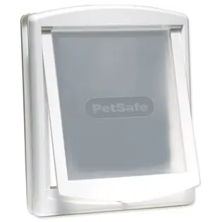 Reduceri Ușă din plastic PetSafe cu clapă albă transparentă, decupare 37x31,4cm