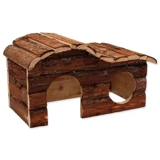 Animale mici Casă din lemn Kaskada cu scoarță 31x19x19cm Reduceri