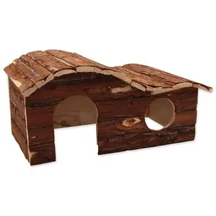 Animale mici Casă din lemn Kaskada cu scoarță 43x28x22cm Ofertă