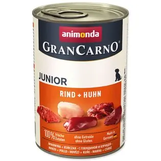 Plată sigură Can Animonda Gran Carno Junior carne de vită și pui 400g