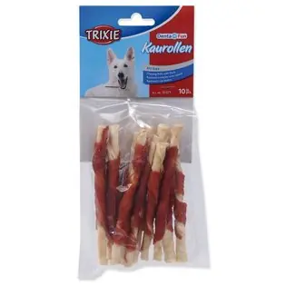 Trixie DentaFun delicatese piele de bivol acoperită cu carne de rață, rulouri 10 buc 80g Discount
