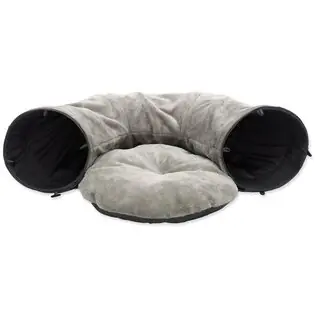 Tunnel Magic Cat de pluș în formă de U cu pernă gri 95x26cm Cumpără acum