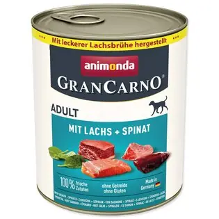 Cel mai bun preț Can Animonda Gran Carno Adult carne de vita si somon cu spanac 800g