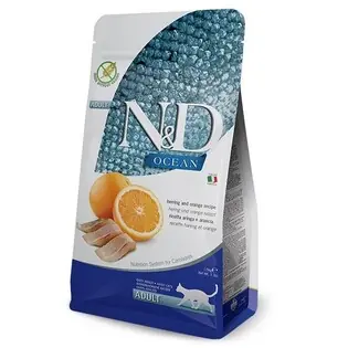 N&D OCEAN CAT HERING ȘI PORTOCALĂ ADULT 1.5KG Ultima șansă