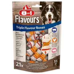 Doar azi Os de mestecat Delicacy 8in1 Triple Flavor XS 21 buc