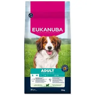 Ofertă exclusivă Hrană EUKANUBA Adult Small and Medium bogată în miel 12 kg