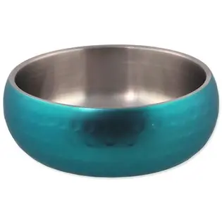 Ofertă Bol Dog Fantasy cu perete dublu turcoaz 12cm, 376ml