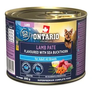 Conservă Ontario Adult pate de miel cu aromă de cătină 200g Comandă acum