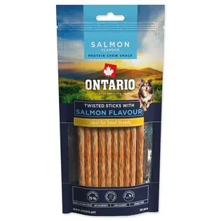 Deliciu Ontario Protein aromă de somon, baton răsucit de mestecat 10buc 12,7cm Preț mic