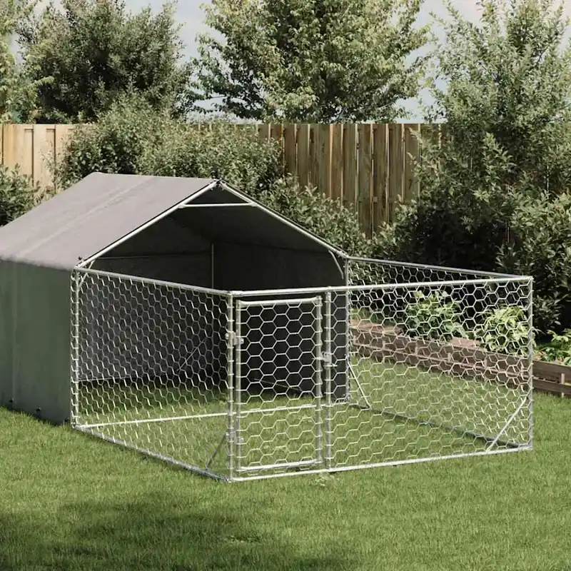 Reducere de preț Gossi canisa de exterior cu alergare 5x2x1,5 m otel galvanizat