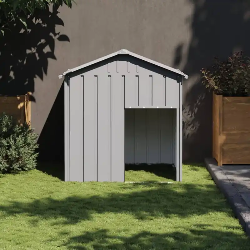 Gossi casa caine & acoperis gri deschis 117x103x123cm otel galvanizat Retur gratuit