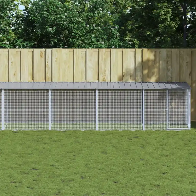 Preț mic Gossi cotet pui cu acoperis gri deschis 803x98x90 cm otel galvanizat