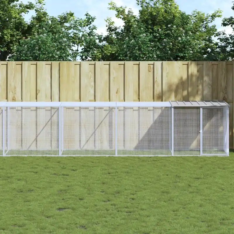 Ofertă exclusivă Gossi cotet pui cu acoperis gri deschis 803x98x90 cm otel galvanizat