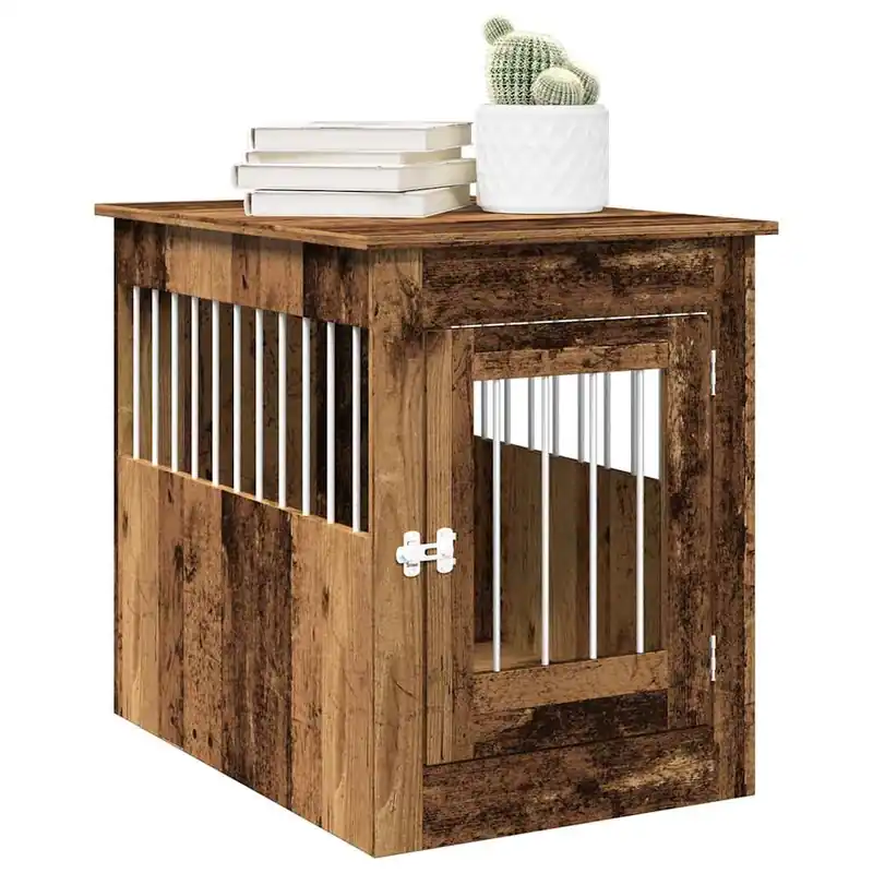 Ofertă de sezon Gossi mobilier lada pentru caini lemn vechi 55x80x68cm lemn prelucrat