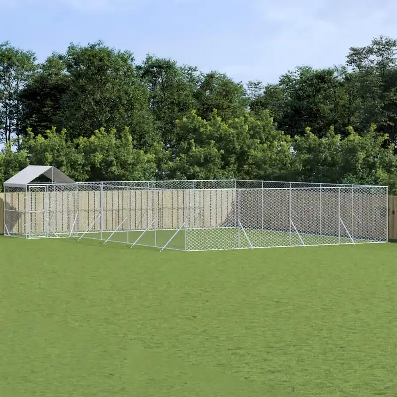 Ultima șansă Gossi padoc exterior cu acoperis argintiu 10x8x2,5 m otel galvanizat
