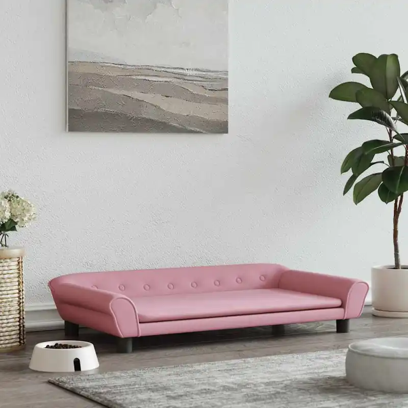 Gossi pat de caini, roz, 100x50x21 cm, catifea Bestseller
