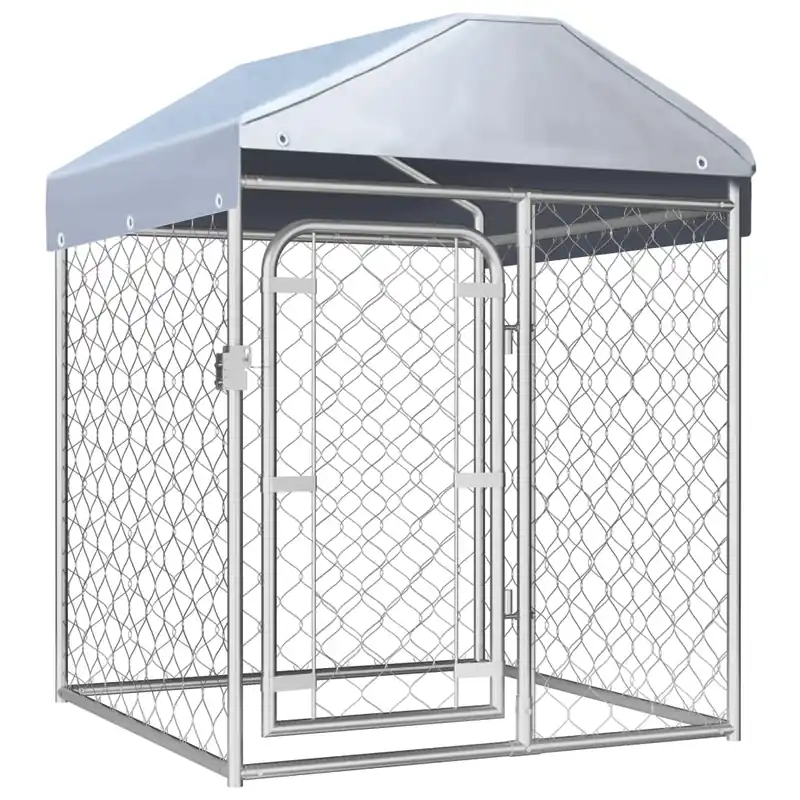 Ieftin Gossi padoc pentru caini de exterior, cu acoperis, 100 x 100 x 125 cm