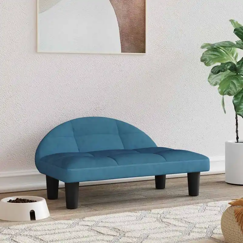 Reduceri Gossi pat de caini, albastru, 70x52x30 cm, catifea