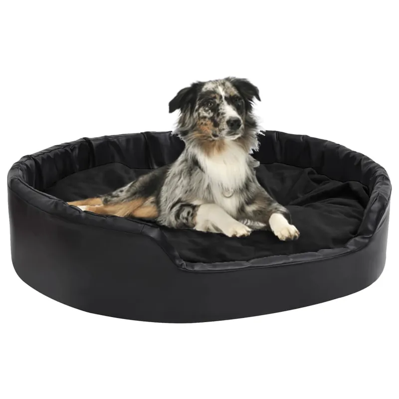 Gossi pat pentru caini, negru, 99x89x21 cm, plus/piele ecologica Plată securizată