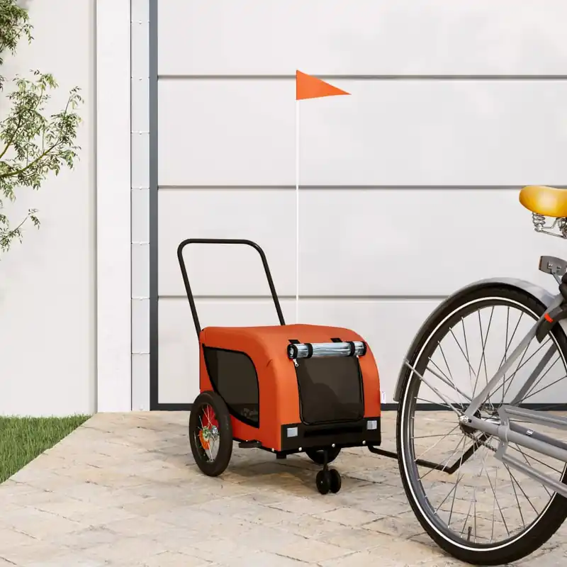 Preț promoțional Gossi remorca bicicleta animale companie portocaliu/negru oxford/fier