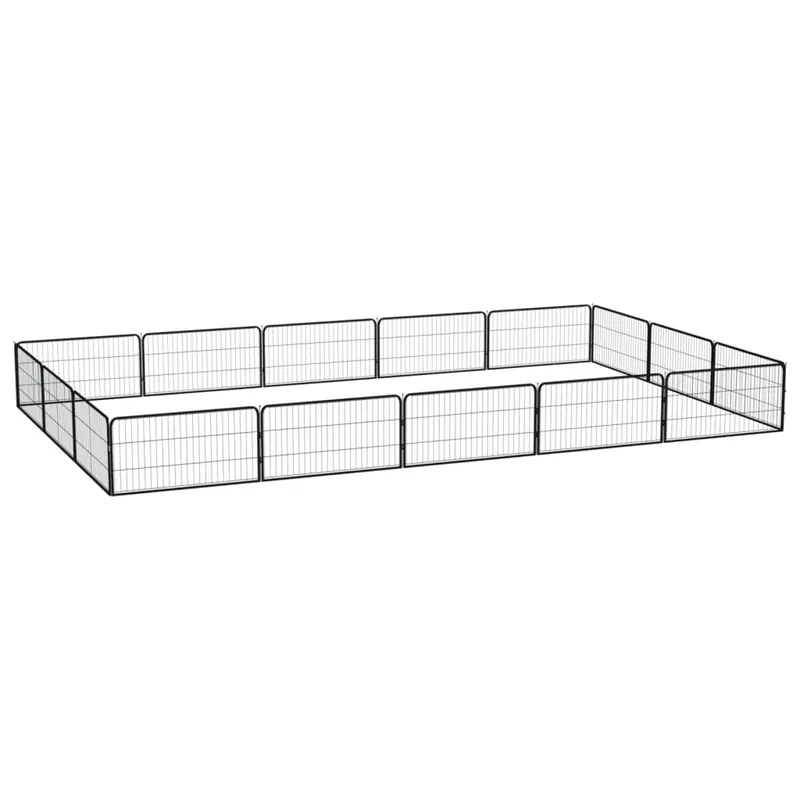 Doar azi Gossi tarc caini 16 panouri negru 100x50 cm otel vopsit electrostatic