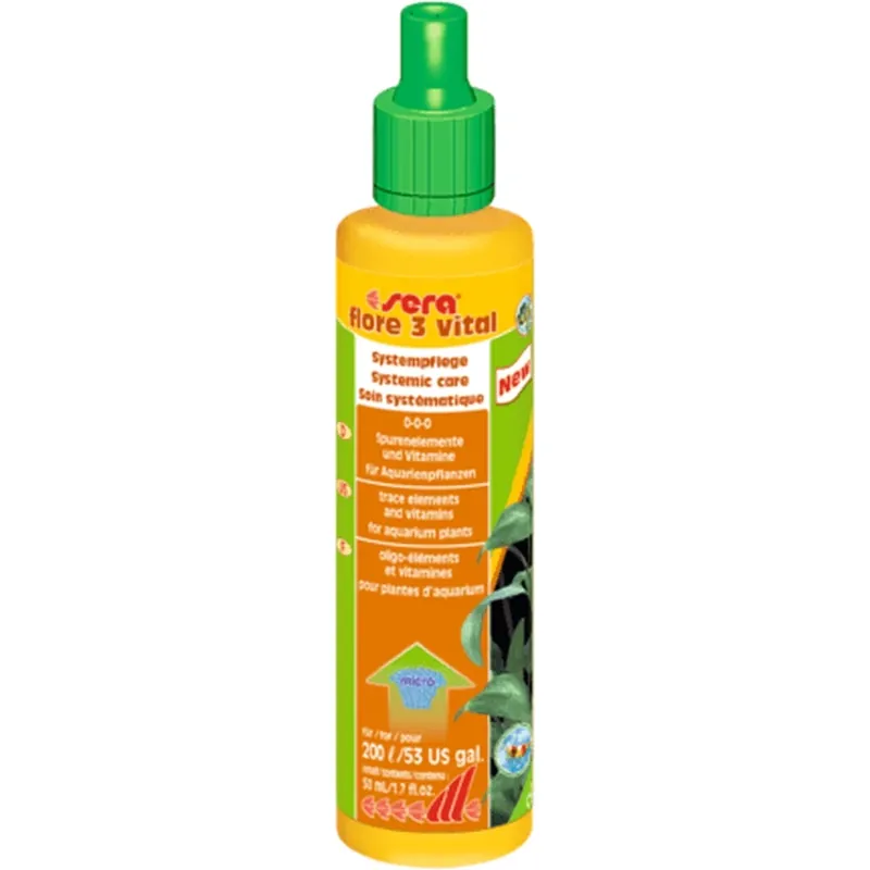 Solutie cu oligoelemente pentru preventia imbolnavirii plantelor, Sera Flore 3 Vital, 50 ml Ofertă exclusivă