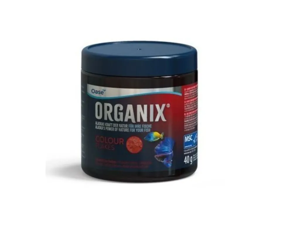 Hrana ub foma de fulgi pentru inten ificarea culorii, ORGANIX Colour Flake 250 ml, 40 g Retur ușor