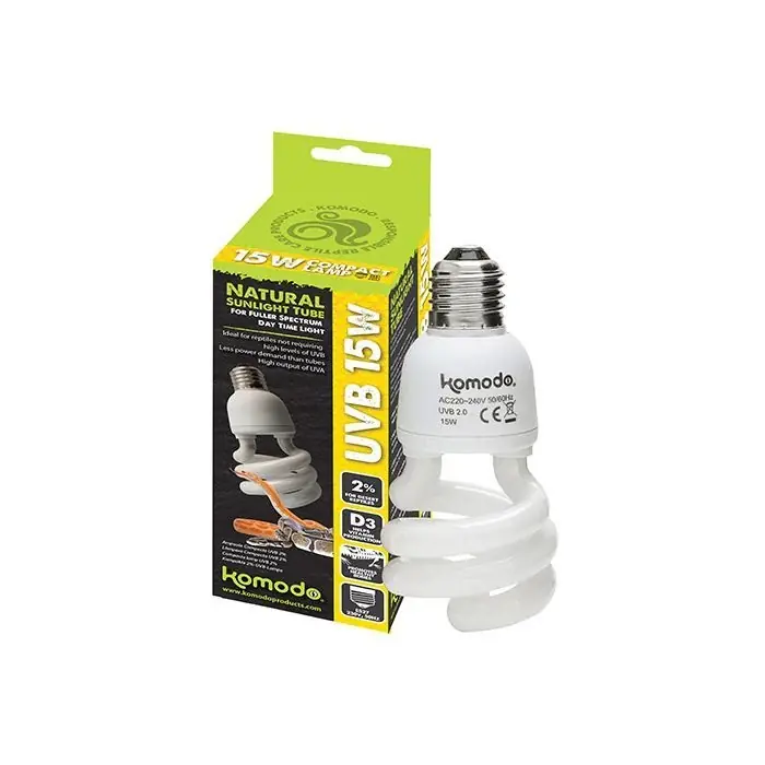Preț mic Bec cu UVB, Komodo Compact Lamp UVB 2% 15W