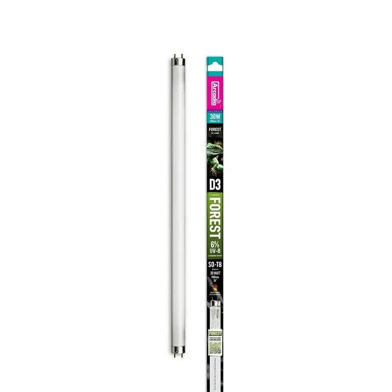 Discount Neon terariu, Arcadia D3 T8 6% UVB Reptile Lamp Forest, 6% UVB 90 cm 30W
