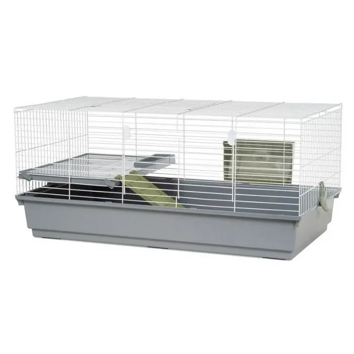 Cusca pentru iepuri cu 2 etaje si scara Voltrega 955 gri, 100 x 55 x 46 cm Ofertă exclusivă