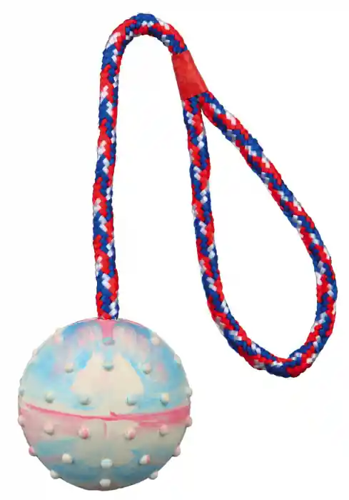 Ofertă de sezon Jucarie Pentru Caini, Minge Cauciuc Pe Sfoara, 6/30 cm, 3454