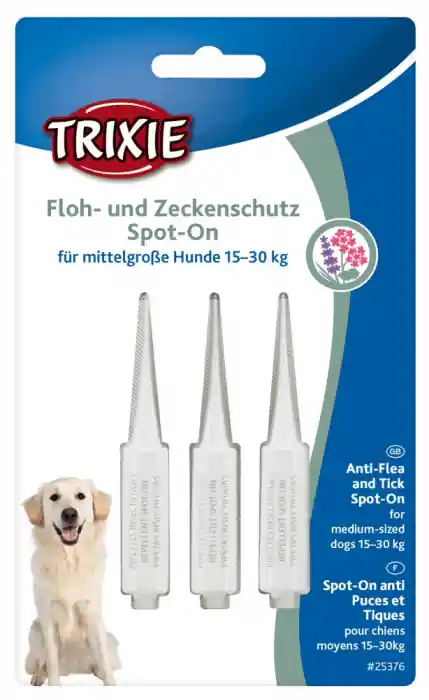 Expediere rapidă Picaturi Antiparazitare Naturale Pentru Caini, Spot-On, 15-30 kg, 3x3 ml, 25376