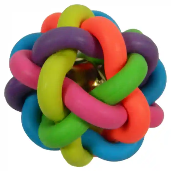 Ofertă Jucarie minge impletita & clopotel 6 cm
