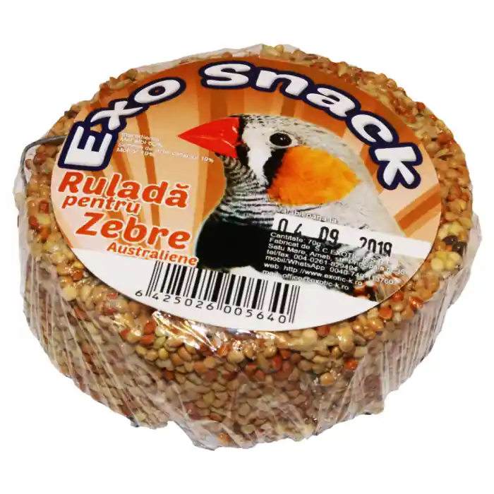 Retur gratuit Exo Snack Rulada pentru Zebre Australiene 70 g 641023