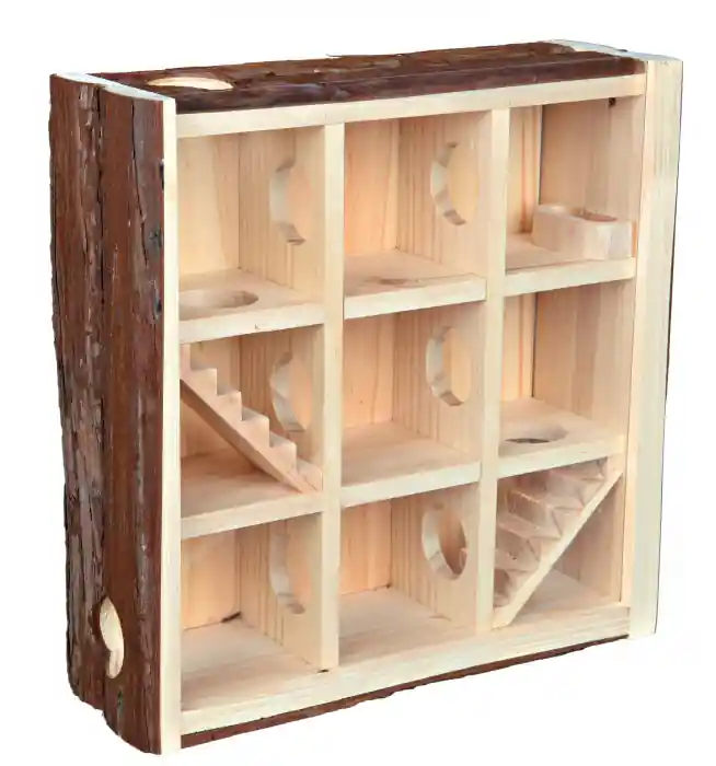 Turn De Joaca Pentru Rozatoare, Cu Camere, Lemn, 30x30x10 cm, 61709 Calitate înaltă