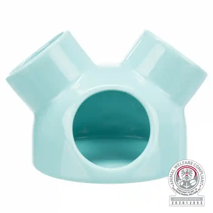 Preț promoțional Casuta Ceramica cu Intrari, 12 x 10cm Turcoaz, 61363