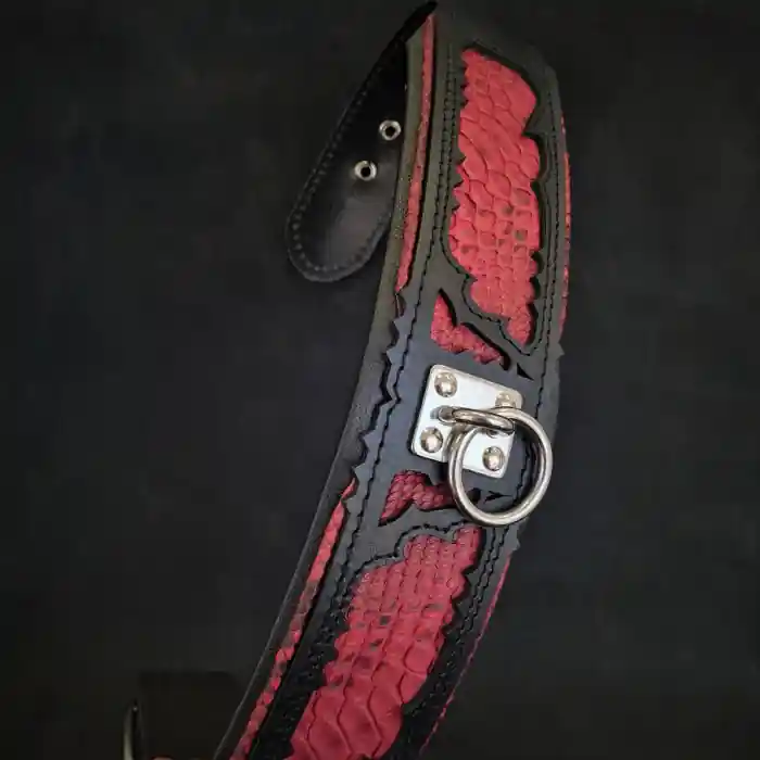 Zgarda Red Dragon, Piele Naturala, Negru, pentru Cane Corso, Amstaff, Doberman etc Plată securizată