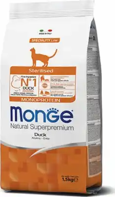 Ofertă 6182 MONGE C SPREM STERILISED DUCK MPROT 10KG