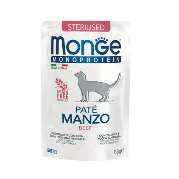 3741 MONGE C SPREM POUCHES-PATE STERILISED BEEF 85GR Nu rata
