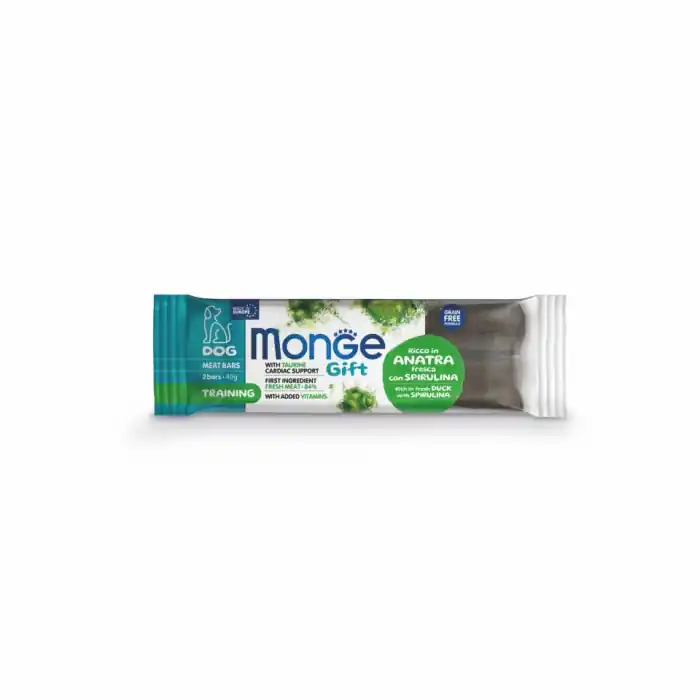 5533 MONGE D GIFT MEAT BARS TRAINING DUCK SPIRULINE 40GR Calitate înaltă